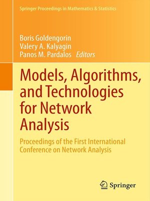 cover image of Models, Algorithms, and Technologies for Network Analysis